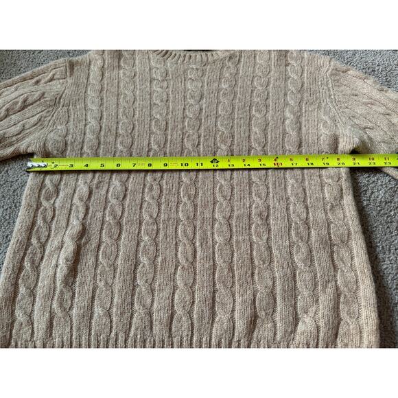Thane Cable Knit Sweater Shetland Wool Tan Preppy Retro Grandpa Old Money - Picture 3 of 7
